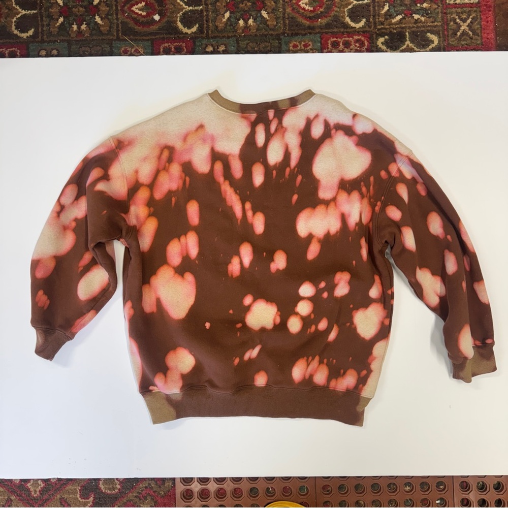 Brown and Pink Tie-Dye Crewneck Sweatshirt - Men - Picture 2 of 5